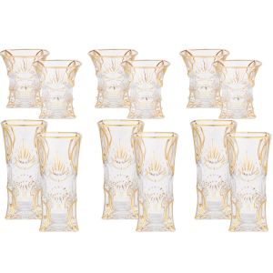 Snabel Glass Cup Set, 12 Pieces - Clear Gold