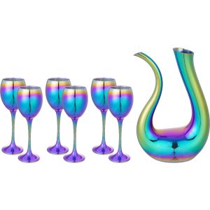 Snabel Glass Juice with Jugs Set, 7 Pieces - Multicolor