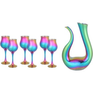 Snabel Glass Juice with Bottle Set, 7 Pieces - Multicolor