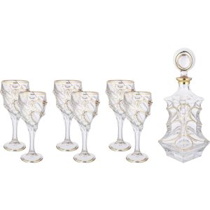 Snabel Glass Juice with Bottle Set, 7 Pieces - Clear Gold