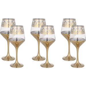 Snabel Glass Juice Glasses Set, 6 Pieces, 250 ml - Clear Gold