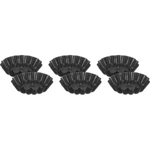 Metal Cupcake Mold Set, 6 Pieces, 10 cm - Black