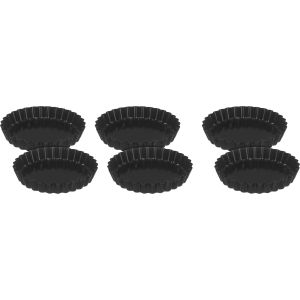 Metal Cupcake Mold Set, 6 Pieces, 10 cm - Black