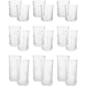 Herencia Glass Set, 18 Pieces - Clear