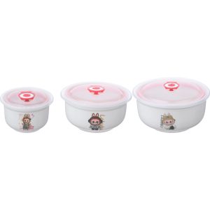 Mazotte Thermal Porcelain Refrigerator Box Set, 3 Pieces - White Red