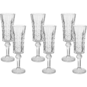 Elmas Glass Glasses Set, 6 Pieces, 130 ml - Clear