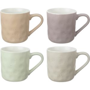 Porcelain Mug Set, 4 Pieces, 350 ml - Multicolor