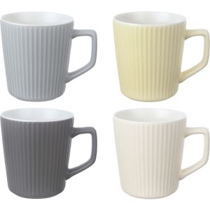 Porcelain Mug Set, 4 Pieces, 350 ml - Multicolor