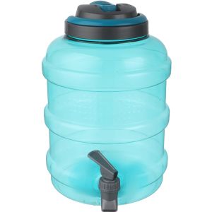 Maxplast Plastic Drink Dispenser with Tap, 4.7 Liters - Turquoise Grey
