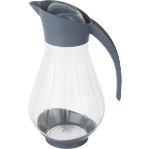 Maxplast Plastic Water Jug with Lid, 1.6 Liters - Clear Grey
