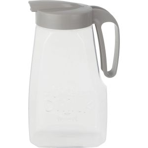 Maxplast Plastic Water Jug with Lid, 2.1 Liters - Clear Grey