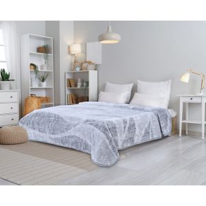 Morano Two Layers Velvet Blanket, 220×240 cm, 5 Kg - Grey