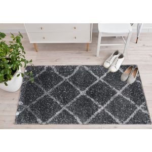Oriental Weavers Polypropylene Ashley Shag Rug, 140×80 cm - Grey White