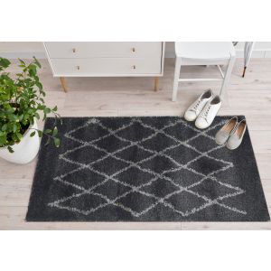 Oriental Weavers Polypropylene Ashley Shag Rug, 140×80 cm - Dark Grey Yellow