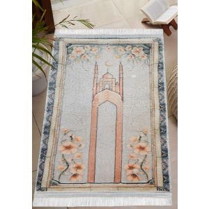 سجادة صلاه قطيفه، ظهر دوتس، 40×75 سم، 290 جرام تقريبا - متعدد الالوان