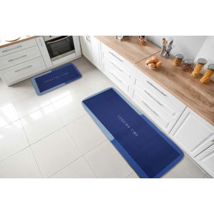 Carpet Polypropylene Mat and Rug Set, 2 Pieces - Navy Light Blue