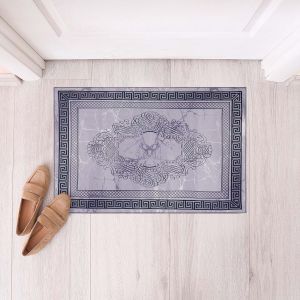 دواسة باب بولي بروبلين ظهر دوتس كاربت، 58×88 سم - رمادي اسود