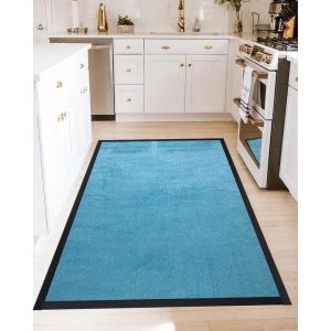 Karat Moquit Leather Back Carpet, 200×135 cm - Light Blue Black