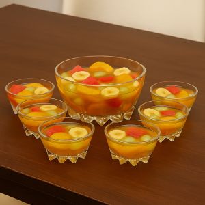 City Glass Dessert Bowls Set, 7 Piece - Clear