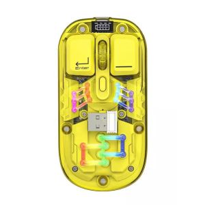 Forev FV-118 Wireless Mouse, Compatible with Computers, RGB, 4 Buttons - Yellow