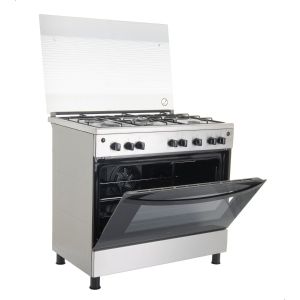 Zanussi ZCG922A6XB Steel Plus Gas Cooker, 5 Burners,  90x60cm - Silver