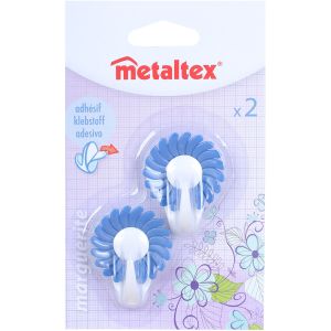Plastic Hook Set Flower Shape, 2 Pieces, 4 cm - Blue