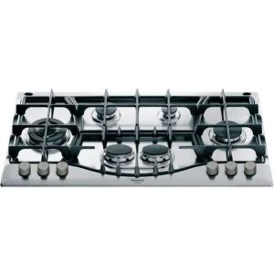 Ariston PHN 961 TS/IX/A Built-in Gas Hob, 6 Burners, 90cm, Cast Iron Grates / Self-Ignition / Full Safety - Silver
