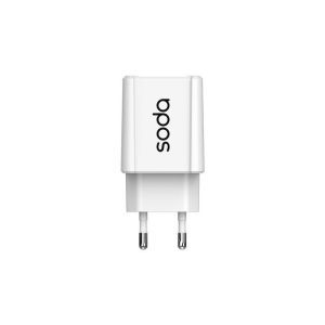 Soda SC210 Wall Chargers With USB To Micro Cable, Compatible With Mobile Phone, 2.4A - White