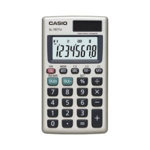آله حاسبة مكتبية كاسيو، SL-797TV-GD-W-DH - فضي