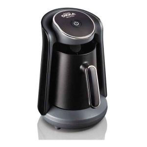 Okka OK004K Turkish Coffee Maker, 480 Watt, 1-4 Cups - Black Silver