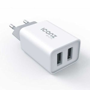 Iconz XWC02W Wall Charger, Dual USB Port - White