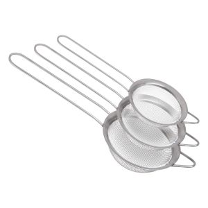 Stainless Steel Herbs Strainer Set, 3 Pieces - Silver