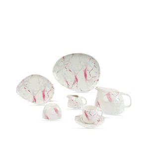 Rak Fuchion Porcelain Cake Set, 24 Pieces - White