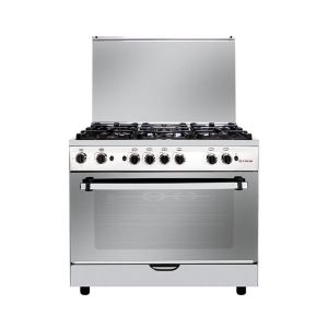 Fresh Hi-Cast Gas Cooker, 5 Burners, 90×60 cm - Silver