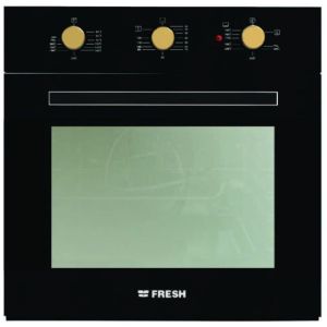 Fresh HOFR60CMGGE Built In Gas Oven, 56 Liters, 60 cm - Black
