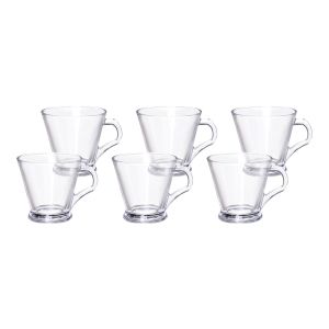 Blinkmax Glass Mug Set, 6 Pieces 175 ml - Clear