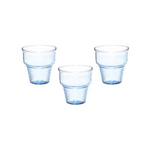 Pasabahce Ice Cream Set, 245 ml, 3 Pieces - Blue