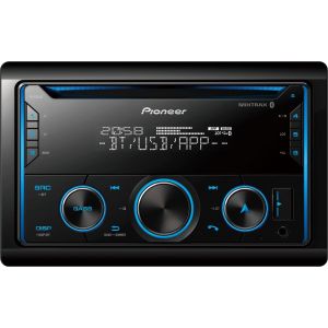 كاسيت سيارة بايونير، مشغل اسطوانات، USB،AUX، FH-S525BT - اسود