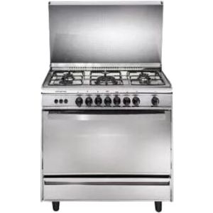 Universal 8905U Turbo Gas Cooker, 5 Burners, 90 cm - Silver