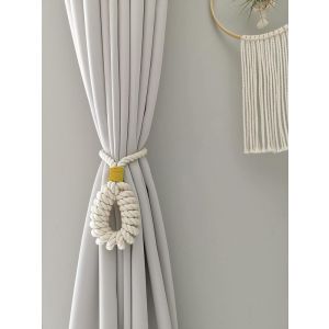 Cotton Rustic Style Curtain Tieback, 7x60 cm - Off White