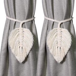 Cotton Rustic Style Curtain Tieback Set, 2 Pieces, 15x115 cm - Beige