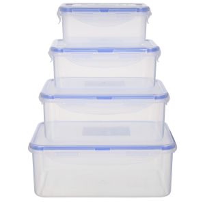Zahran Refrigerator box, 4 Pieces - Clear Blue