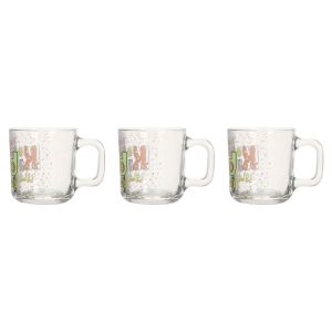 City Glass Mug Set, 3 Pieces, 200 ml