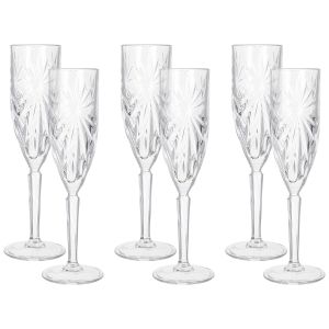RCR Glass Cup Set, 6 Pieces, 226 ml - Clear