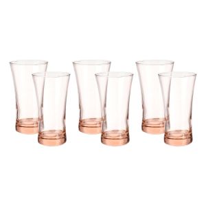 Pasabahce Cup Set, 6 Pieces - Clear Pink