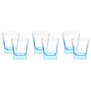 Pasabahce  Tea Cup Set, 6 Pieces - Clear Turquoise