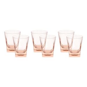 Pasabahce  Tea Cup Set, 6 Pieces -Clear Pink