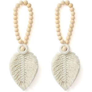 Cotton Rustic Style Curtain Tieback Set, 2 Pieces, 15x60 cm - Off White
