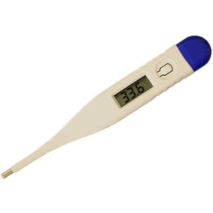 Digital Thermometer, Easy Use, LCD Screen - White