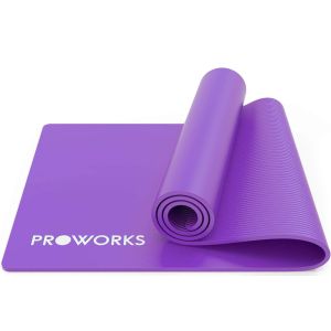 Non-Slip Exercise Mat With Carrying Strap, 183 X 58 X 1 Cm - Purple